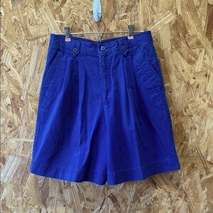 Vintage LizSport Blue High Waisted Pleated Shorts, Size 29
